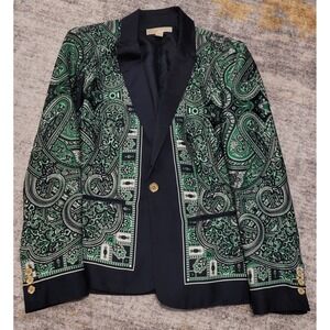 Michael Kors Women's Multicolor Royal Paisley One Button Blazer Size 8
